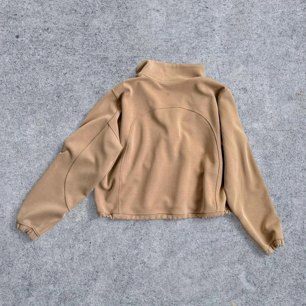 Lululemon Brushed Softstream Half Zip Pullover & High Rise Pants Filbert Tan NWT - Picture 4 of 8